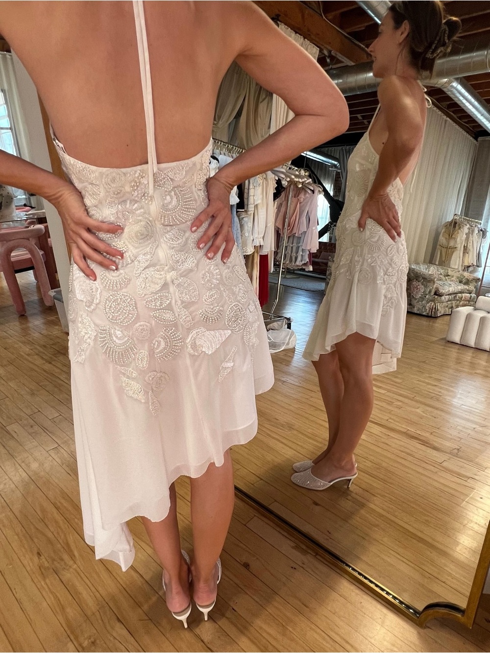 ✨ RARE ✨ For Love & Lemons Seaside Treasure 🐚 Beaded Midi Dress 🌊 Size 0 NWT - Picture 5 of 13